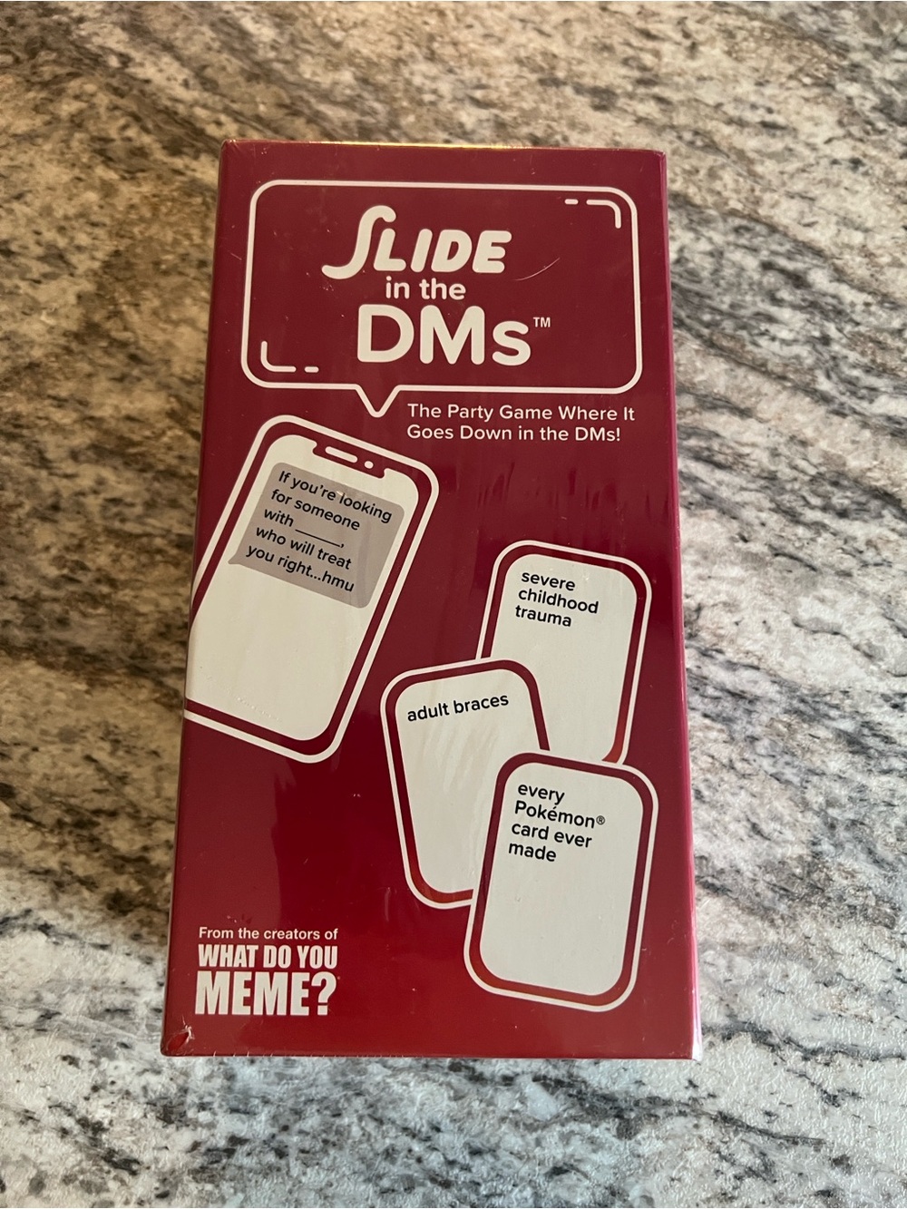 What Do You Meme Slide in the DMs Party Card Game NIP